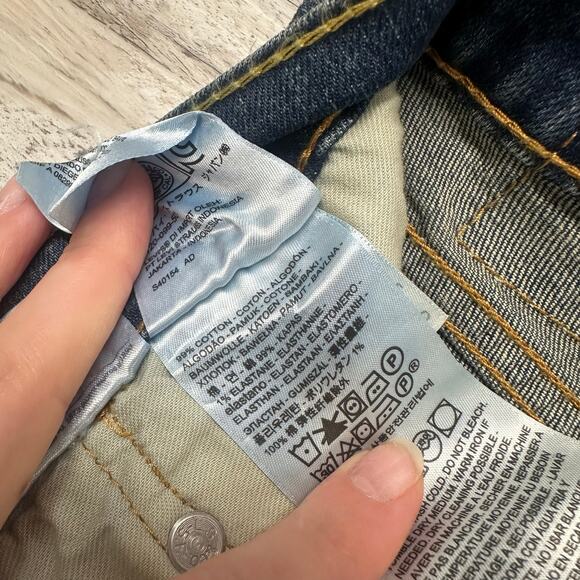 Levis 511 Dark Wash Faded Blue Mens 32x28 Slim Fit Stretch Denim Jeans Red Tab - Picture 4 of 11